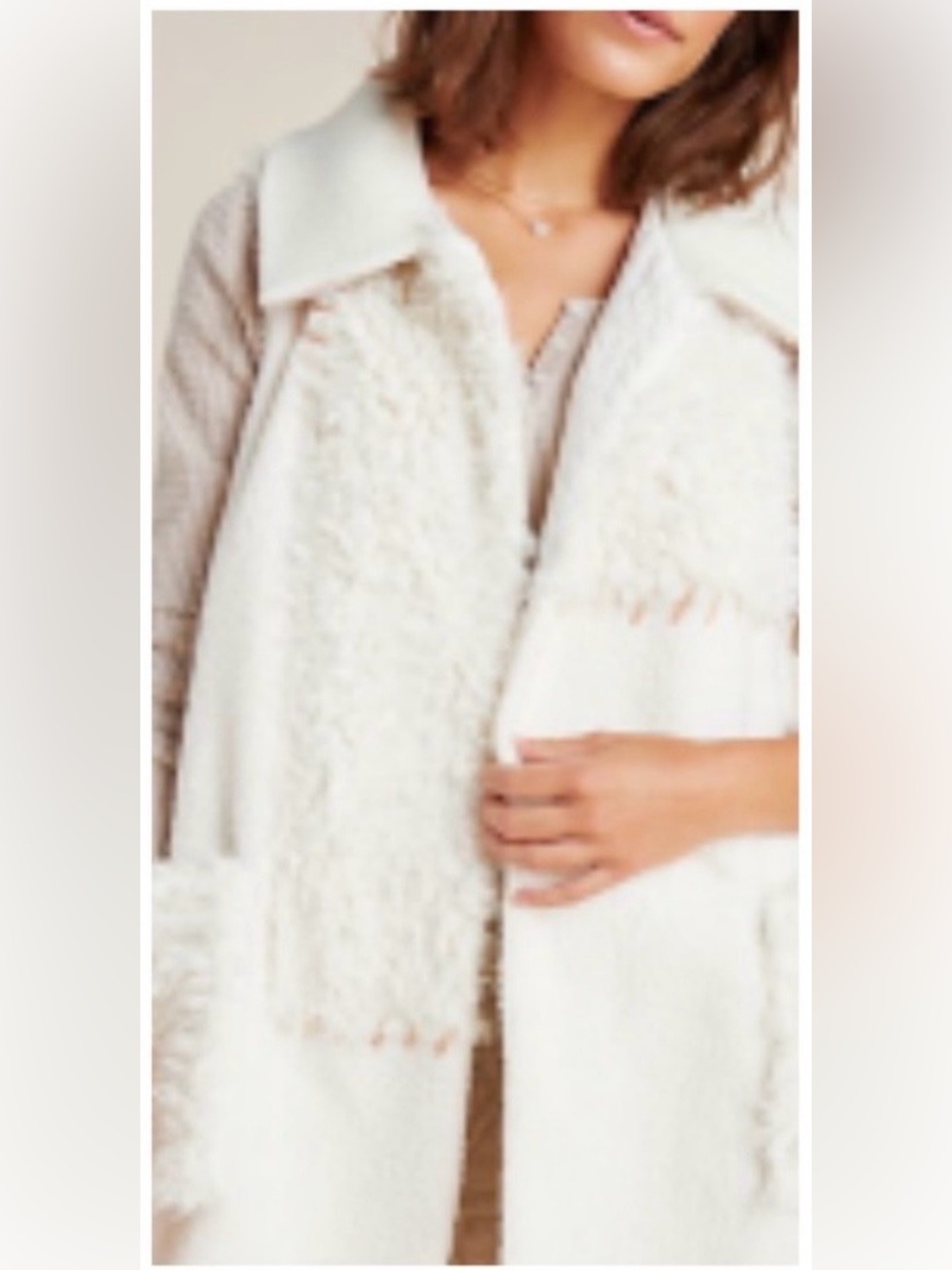 Anthropologie Saturday Sunday Sherpa-Trim Open Front Vest